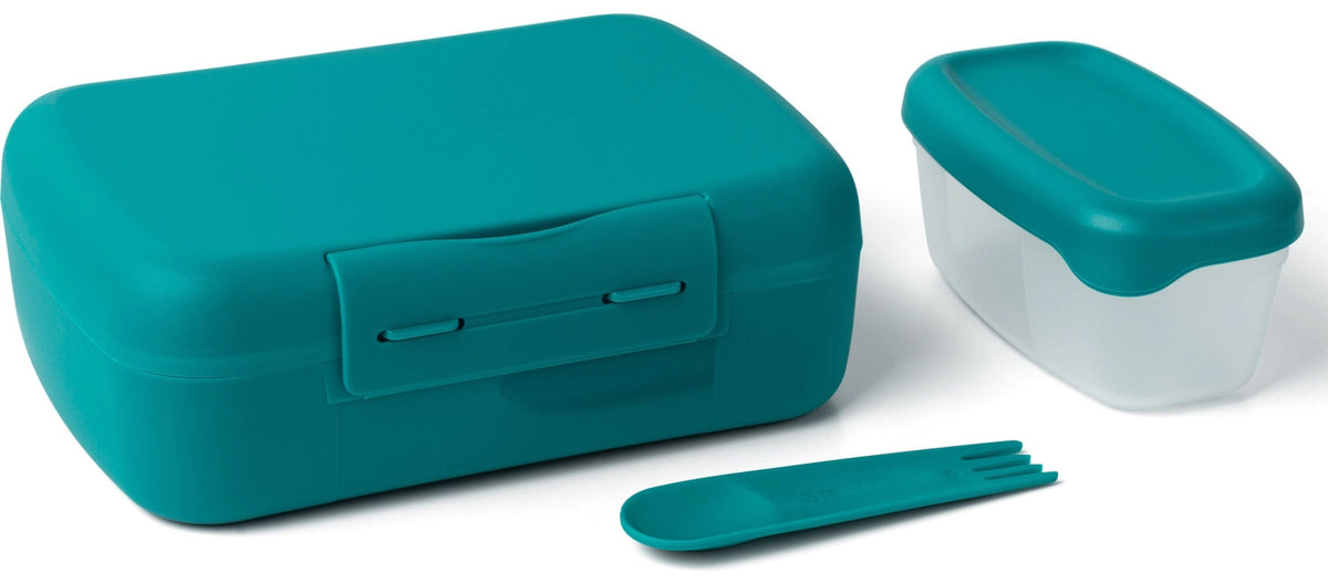 Amuse Basic Brunch Salat Box Göffel 210X156X71mm Dunkelgrün in Grün präsentiert im Onlineshop von KAQTU Design AG. Snackbox ist von Amuse