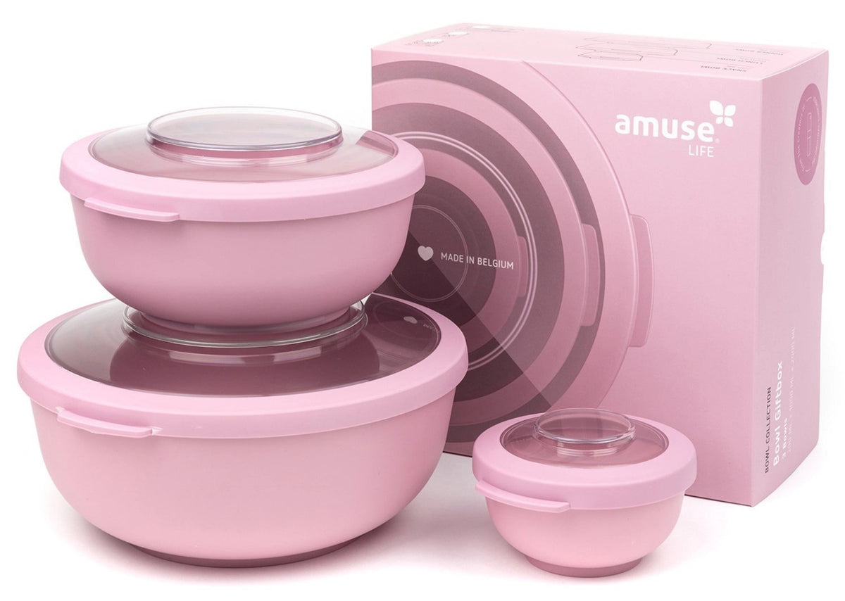 Amuse Life Schüsselset 220X215X110mm Pink in Pink präsentiert im Onlineshop von KAQTU Design AG. Schüssel ist von Amuse