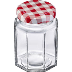 Set di 6 vasetti esagonali da 191 ml, con coperchio, 58 mm