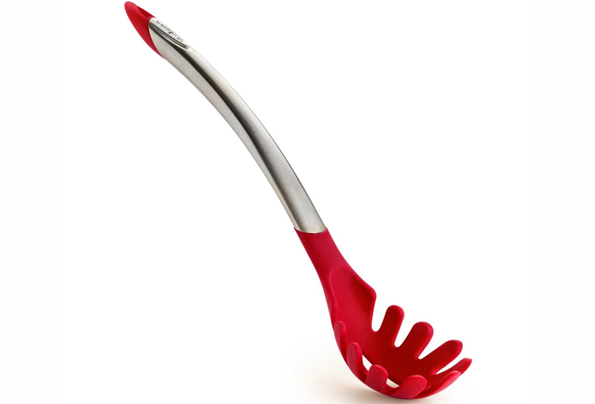 Spaghettilöffel 31cm Edelstahl/Kunststoff Rot in Rot präsentiert im Onlineshop von KAQTU Design AG. Kochbesteck ist von Cuisipro