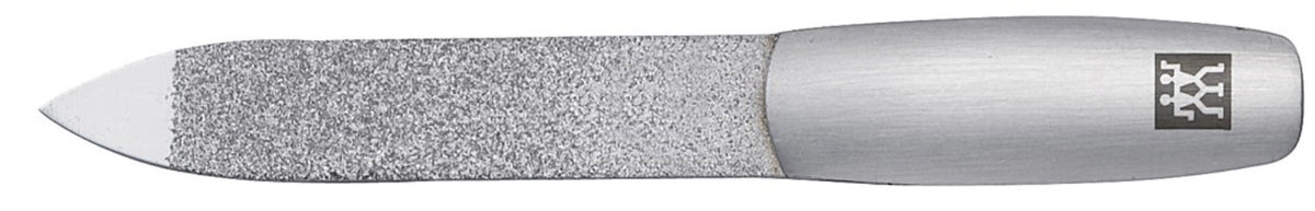 Saphir-Nagelfeile, Edelstahl, mattiert, 90mm in Silber präsentiert im Onlineshop von KAQTU Design AG. Pflege ist von Zwilling Beauty