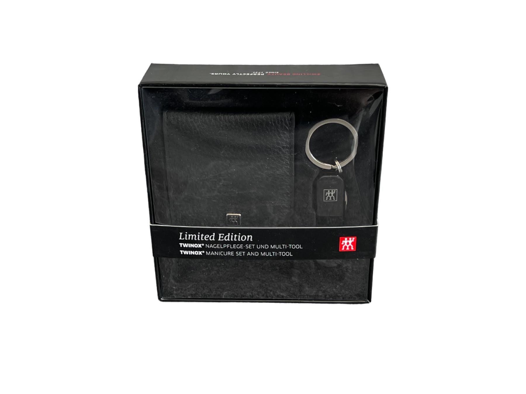 3tlg. Taschenetui Leder schwarz & Multi Tool in Mehrfarbig präsentiert im Onlineshop von KAQTU Design AG. Pflege ist von Zwilling Beauty