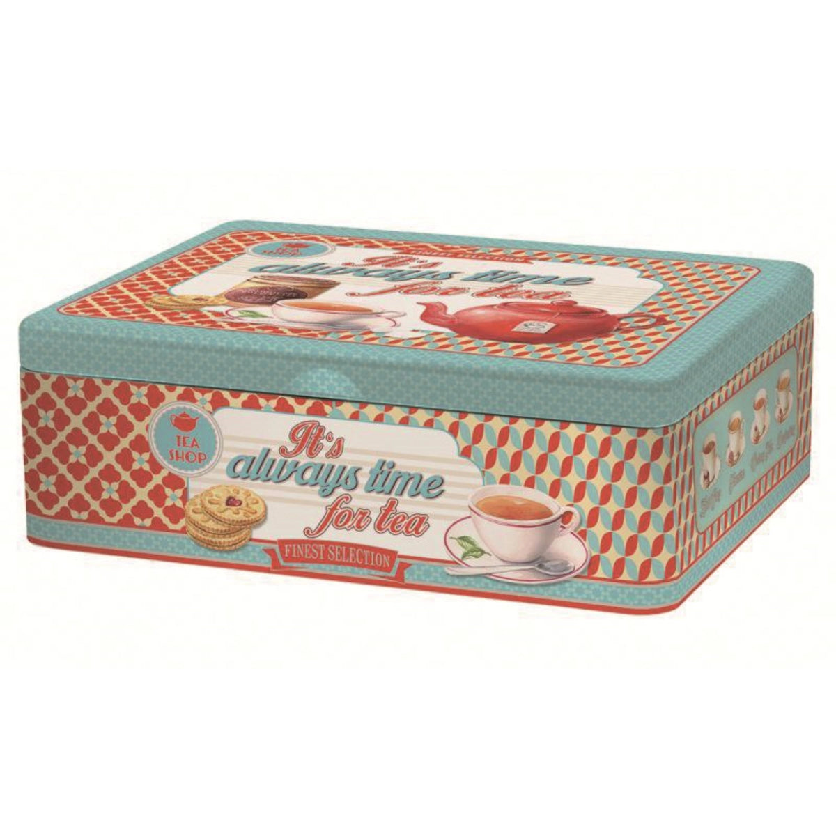 Its Always Time for Tea Teebox mit 6 Fächer, 20.5x16x7cm in Mehrfarbig präsentiert im Onlineshop von KAQTU Design AG. Aufbewahrungsbehälter ist von Easy Life