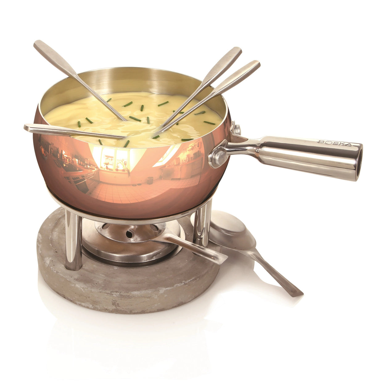 Fondue-Set Kupfer 1.7lt in Rot präsentiert im Onlineshop von KAQTU Design AG. Fondue/Raclette ist von Boska