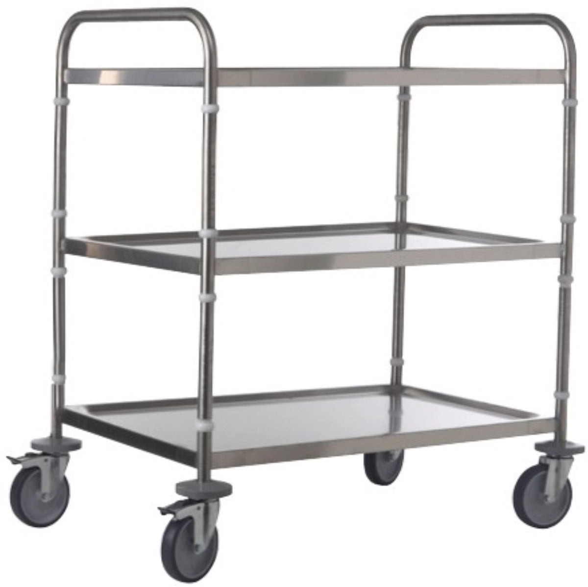 Universalwagen Edelstahl 60x40cm 3 Tablare H93.5cm in Silber präsentiert im Onlineshop von KAQTU Design AG. Servierwagen ist von Gastronorm
