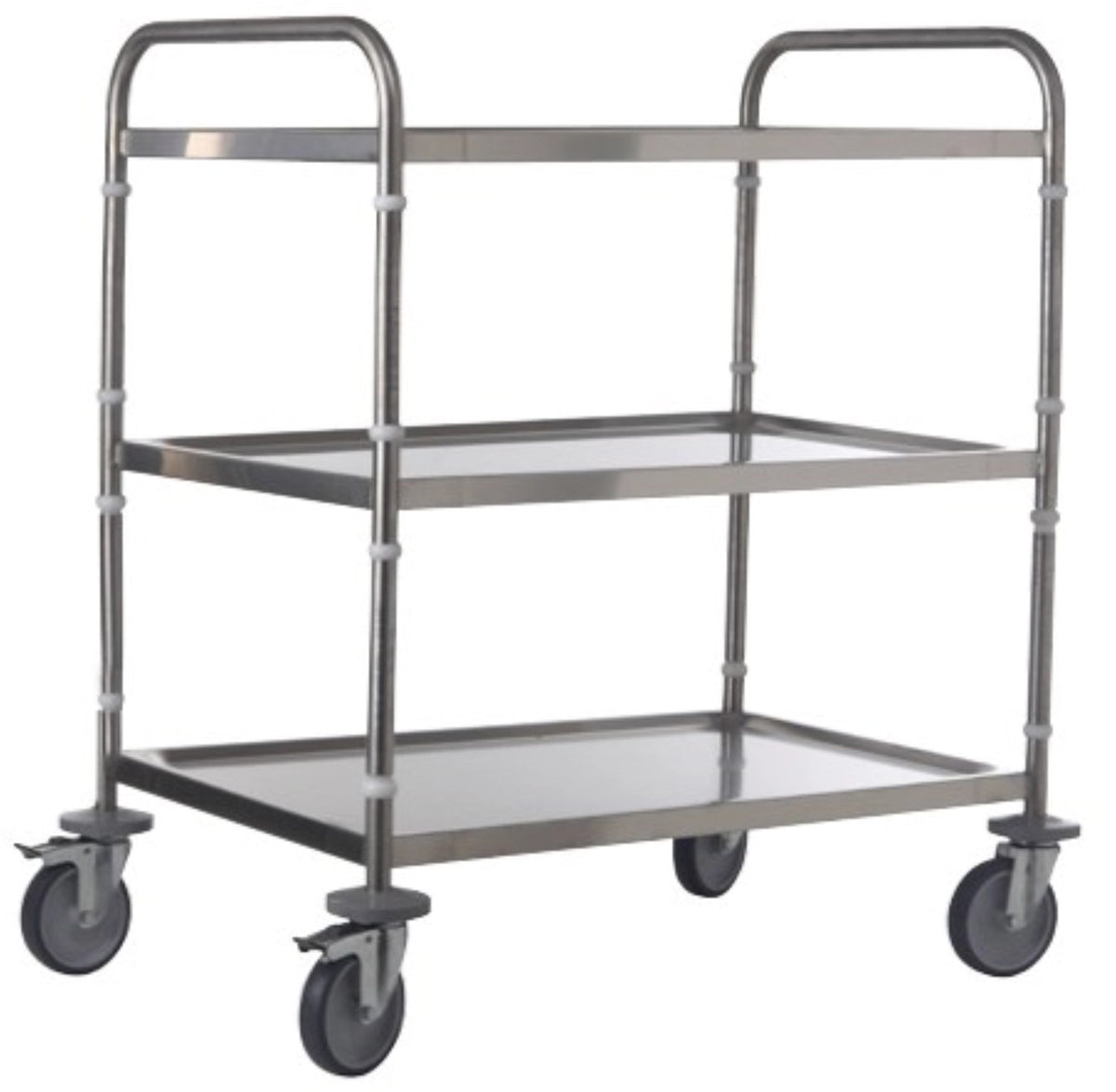 Universalwagen Edelstahl 100x50cm 3 Tablare H 93.5cm in Silber präsentiert im Onlineshop von KAQTU Design AG. Servierwagen ist von Gastronorm