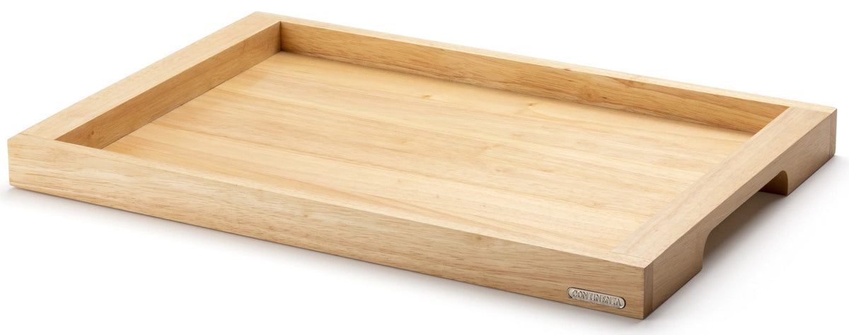 Gummibaum Tablett, 54x36x4.3 cm in Braun präsentiert im Onlineshop von KAQTU Design AG. Tablett ist von Continenta