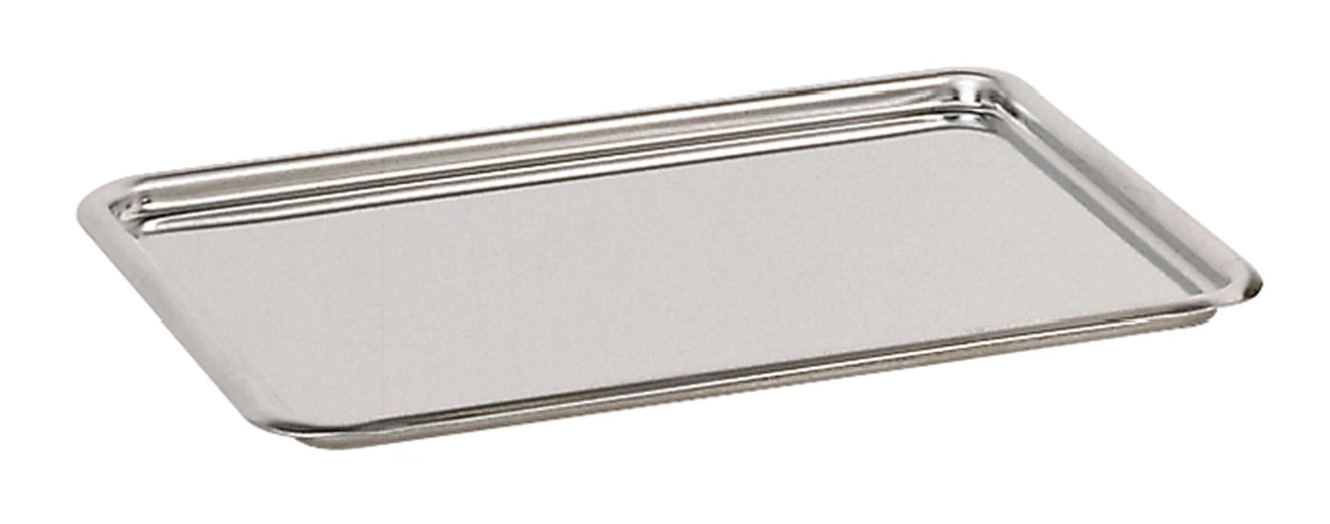 Backwarenplatte mit rundem Rand 24x19 cm in Silber präsentiert im Onlineshop von KAQTU Design AG. Platte ist von de Buyer