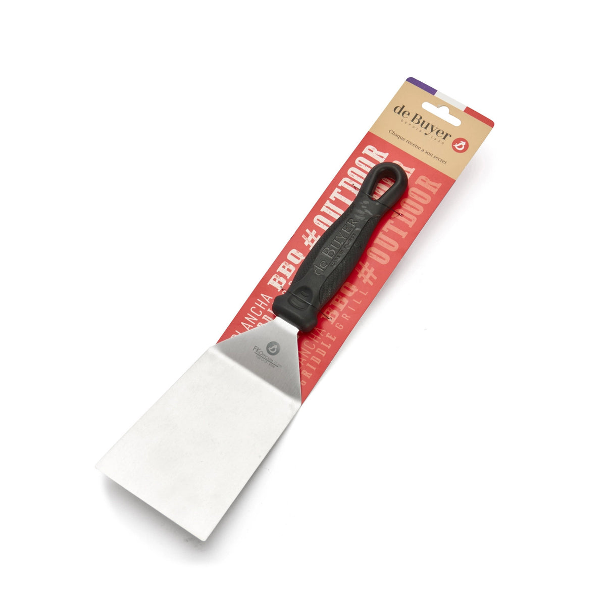 Pfannenwender 30cm abgewinkelt, geschlossen in Silber präsentiert im Onlineshop von KAQTU Design AG. Pfannenwender ist von de Buyer