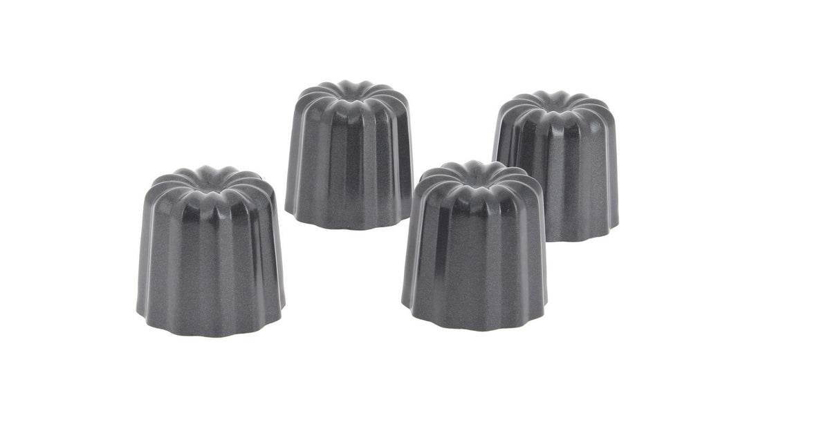 4er Set Kuchenform Cannelés in Silber präsentiert im Onlineshop von KAQTU Design AG. Gugelhopfformen ist von de Buyer