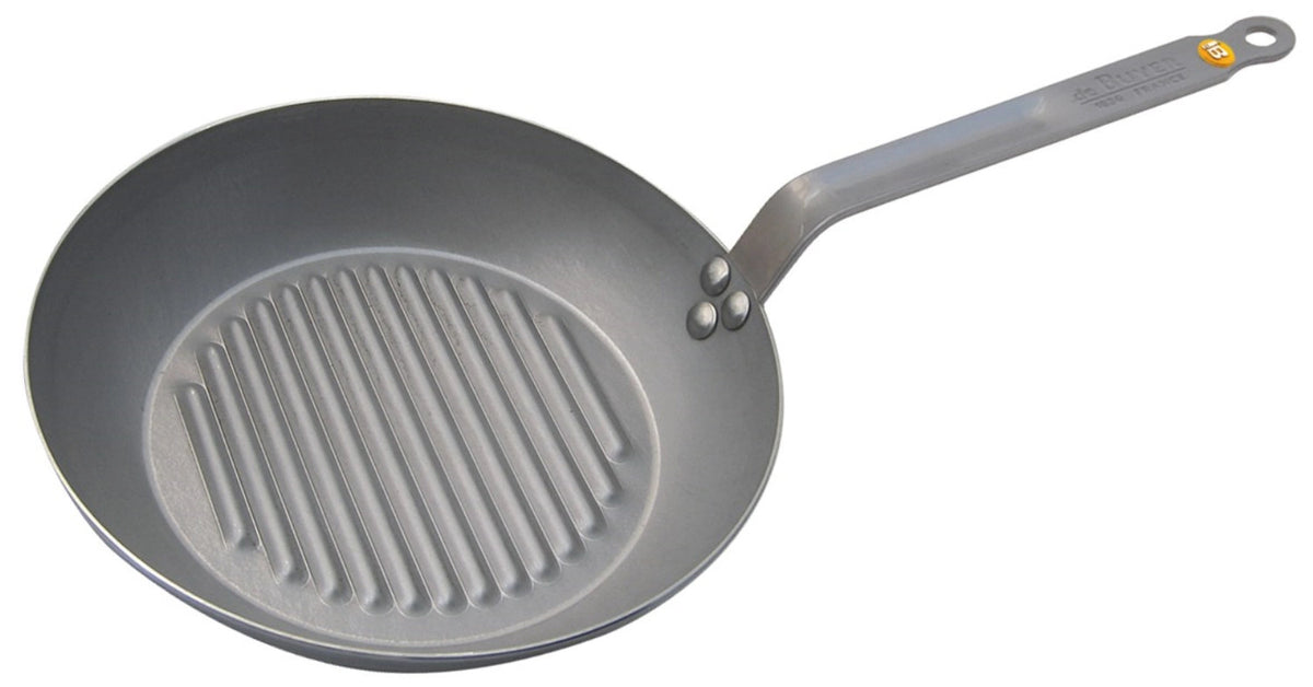 MINERAL B ELEMENT Eisen-Grillpfanne Ø 26cm, Induktion in Silber präsentiert im Onlineshop von KAQTU Design AG. Bratpfanne ist von de Buyer