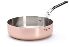 PRIMA MATERA Sauteuse dritta in acciaio inox ramato. Ø24cm, induzione
