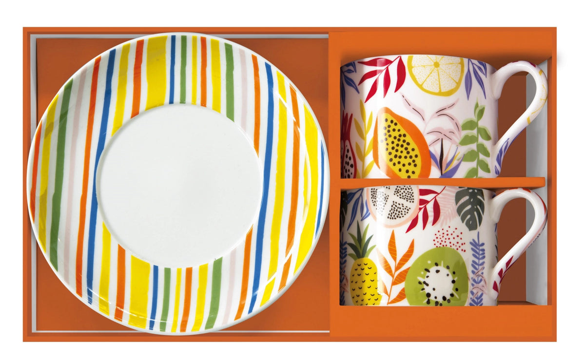 2er Set Coffee Mania Kaffeetasse m. Untert. Tutti Frutti, 24 in Mehrfarbig präsentiert im Onlineshop von KAQTU Design AG. Kaffeetassen ist von Easy Life