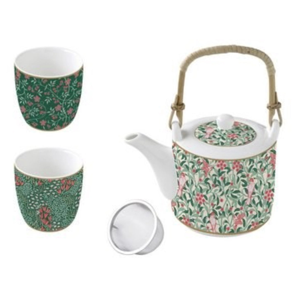Floral Fantasy Teekanne 600 ml mit Aufguss und 2 Tassen in Mehrfarbig präsentiert im Onlineshop von KAQTU Design AG. Kanne ist von Easy Life