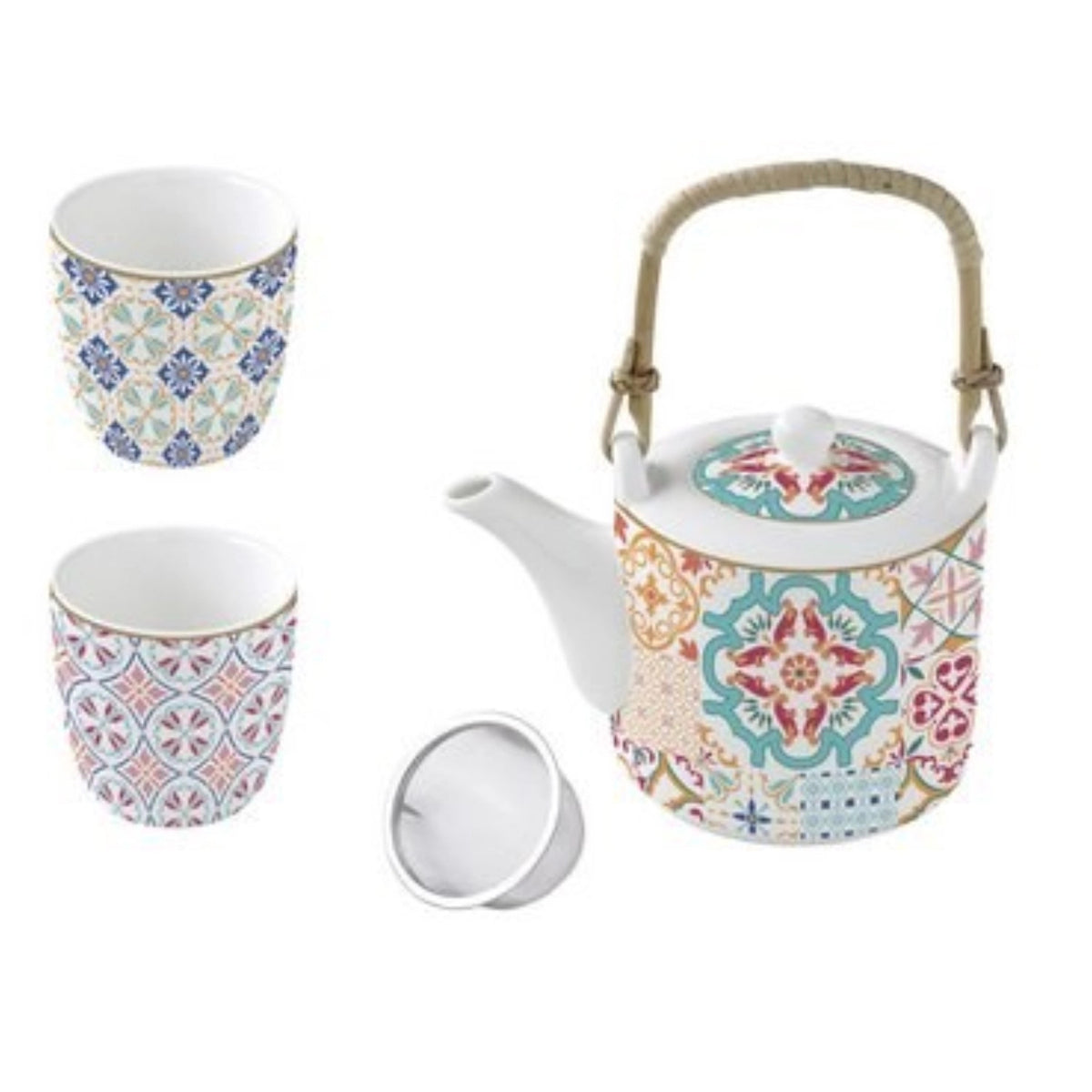 Siracusa Teekanne 600 ml mit Aufguss und 2 Tassen in Mehrfarbig präsentiert im Onlineshop von KAQTU Design AG. Kanne ist von Easy Life