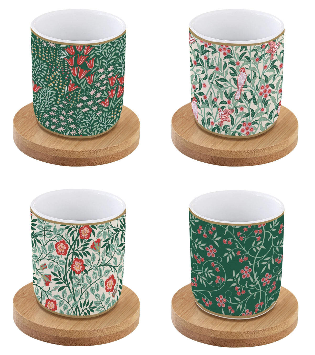 Coffee Mania 4er Set Kaffee u. UT Floral Fantasy 110 ml in Grün präsentiert im Onlineshop von KAQTU Design AG. Kaffeetassen ist von Easy Life