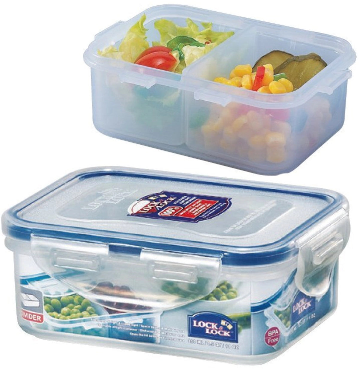 Vorratsdose mit Einsätzen 0.35lt 13.5×10.2×5.2cm in Transparent präsentiert im Onlineshop von KAQTU Design AG. Aufbewahrungsdose ist von Lock&Lock