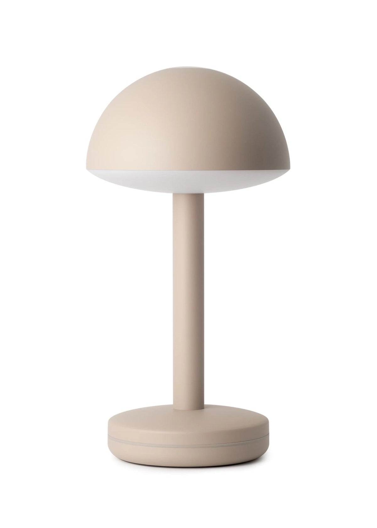 Tischleuchte Humble Light Bug in Beige, gefertigt aus mehreren Materialien