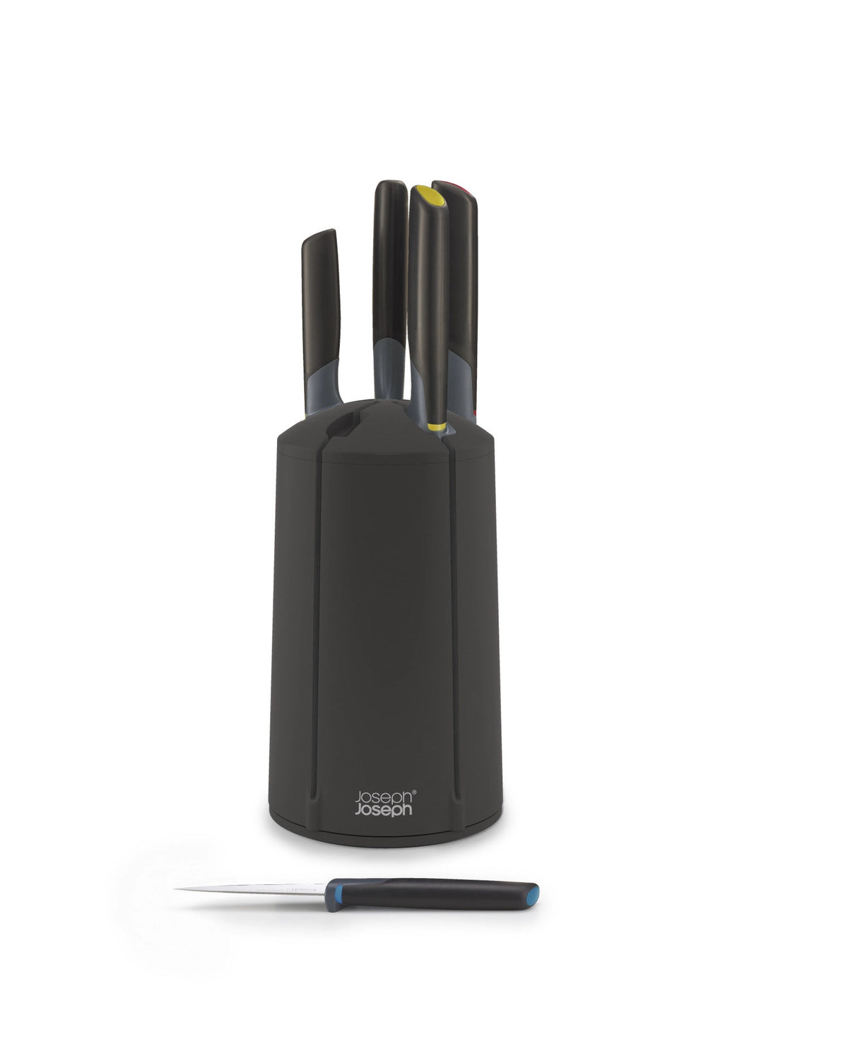 5-tlg. Elevate Messer Karussell in Schwarz präsentiert im Onlineshop von KAQTU Design AG. Küchenmesser ist von Joseph Joseph