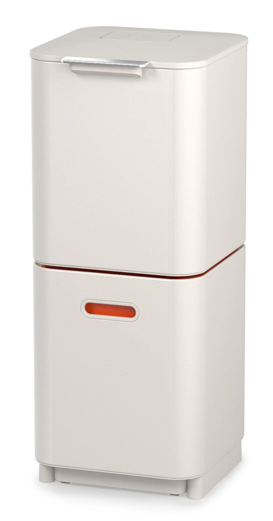 Totem Compact 40L mit Seperationen, stone in Silber präsentiert im Onlineshop von KAQTU Design AG. Mülleimer ist von Joseph Joseph