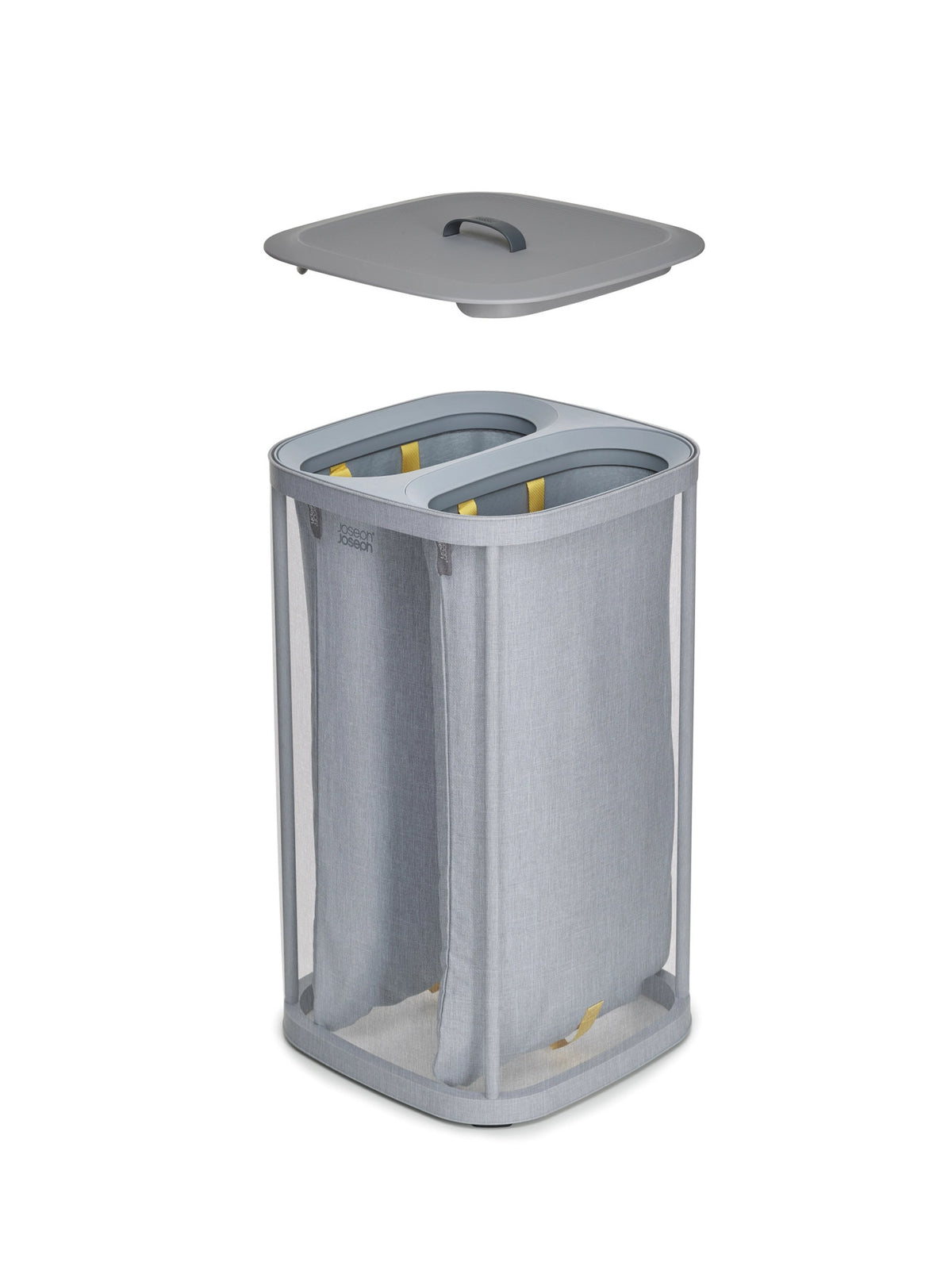Tota 60-Liter-Wäschetrennkorb – Grau in Grau präsentiert im Onlineshop von KAQTU Design AG. Wäschekorb ist von Joseph Joseph