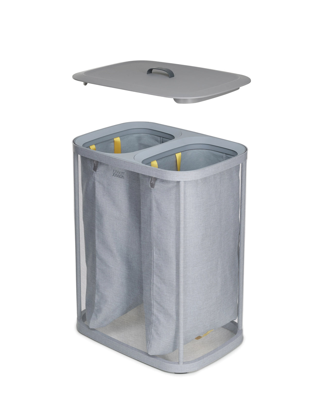 Tota 90-Liter-Wäschetrennkorb – Grau in Grau präsentiert im Onlineshop von KAQTU Design AG. Wäschekorb ist von Joseph Joseph