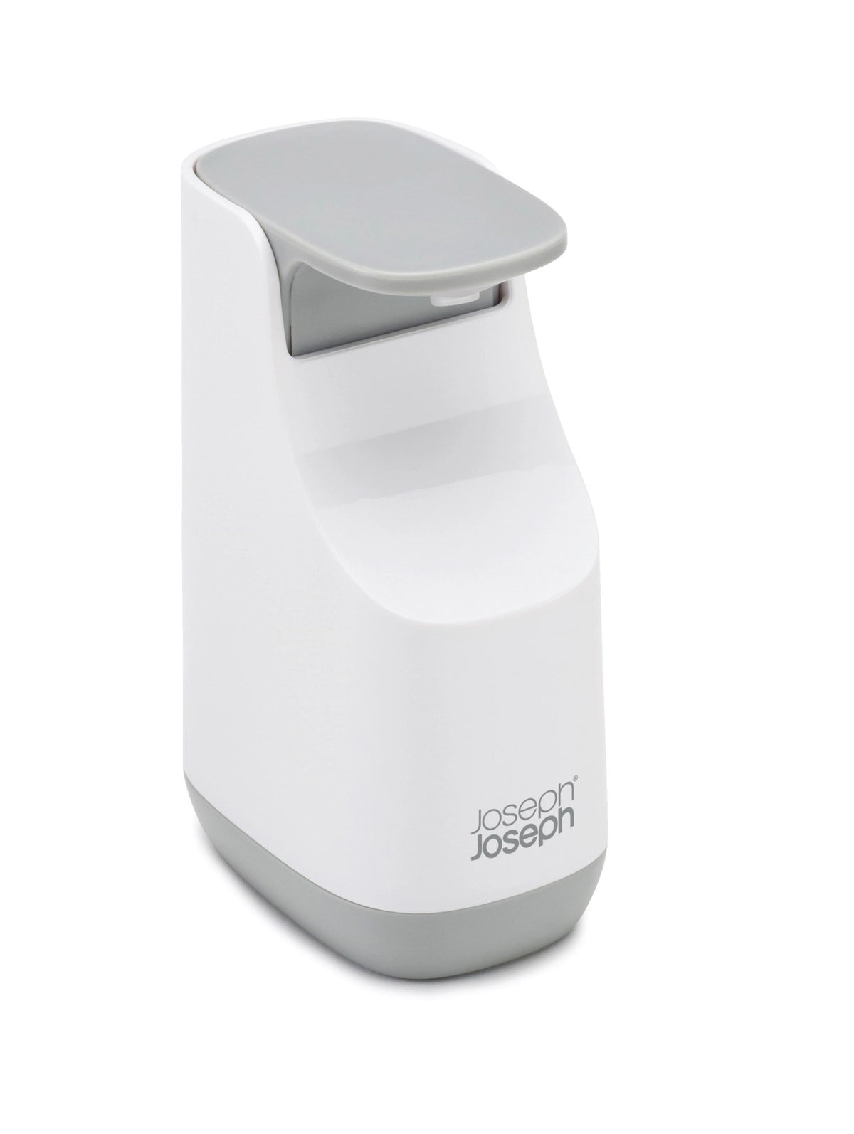 Slim Seifenspender weiss grau, 5.7x8.6x14.3 cm in Weiss präsentiert im Onlineshop von KAQTU Design AG. Abwasch ist von Joseph Joseph