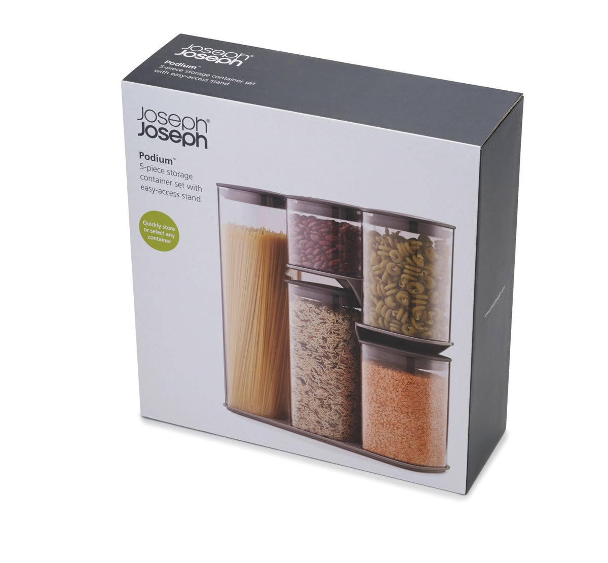 Food Store Podium 5-tlg, grau in Grau präsentiert im Onlineshop von KAQTU Design AG. Aufbewahrungsdose ist von Joseph Joseph