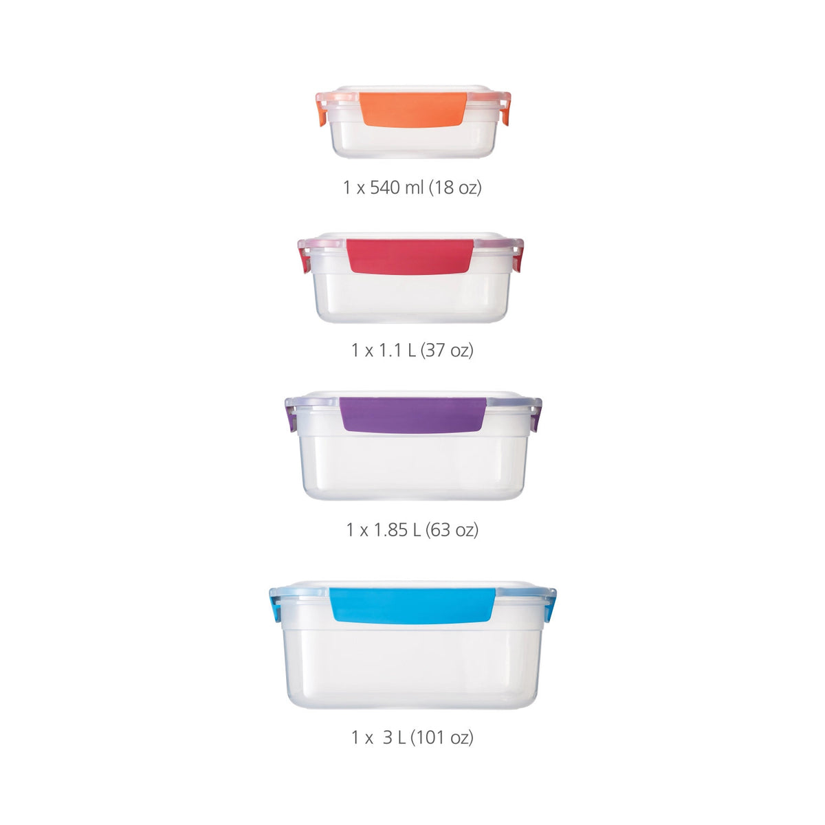 Nest Lock multicolor Vorratsdosenset 4tlg. in Mehrfarbig präsentiert im Onlineshop von KAQTU Design AG. Aufbewahrungsdose ist von Joseph Joseph