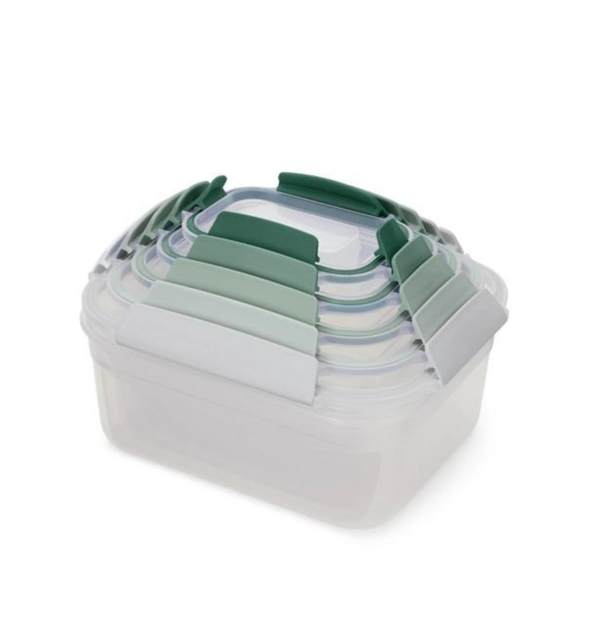Nest Lock Sage Vorratsdosenset 5-tlg., 20x16.3cm in Grau präsentiert im Onlineshop von KAQTU Design AG. Aufbewahrungsdose ist von Joseph Joseph