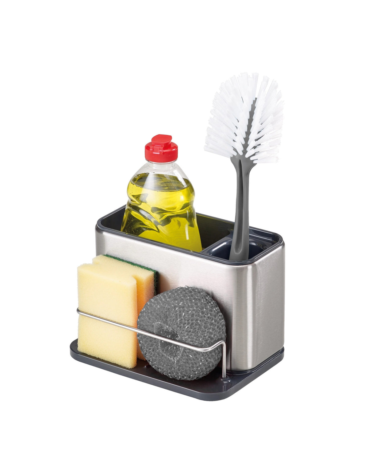 Surface Sink Tidy, gross, 18x12.5x12.8 cm in Silber präsentiert im Onlineshop von KAQTU Design AG. Badzubehör ist von Joseph Joseph