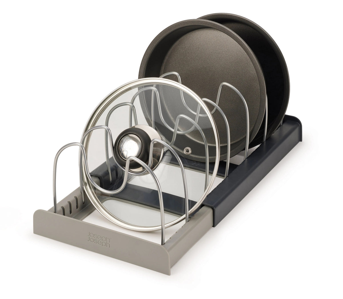 DrawerStore Organizer für mehr Kochgeschirr – Grau in Silber präsentiert im Onlineshop von KAQTU Design AG. Abwasch ist von Joseph Joseph