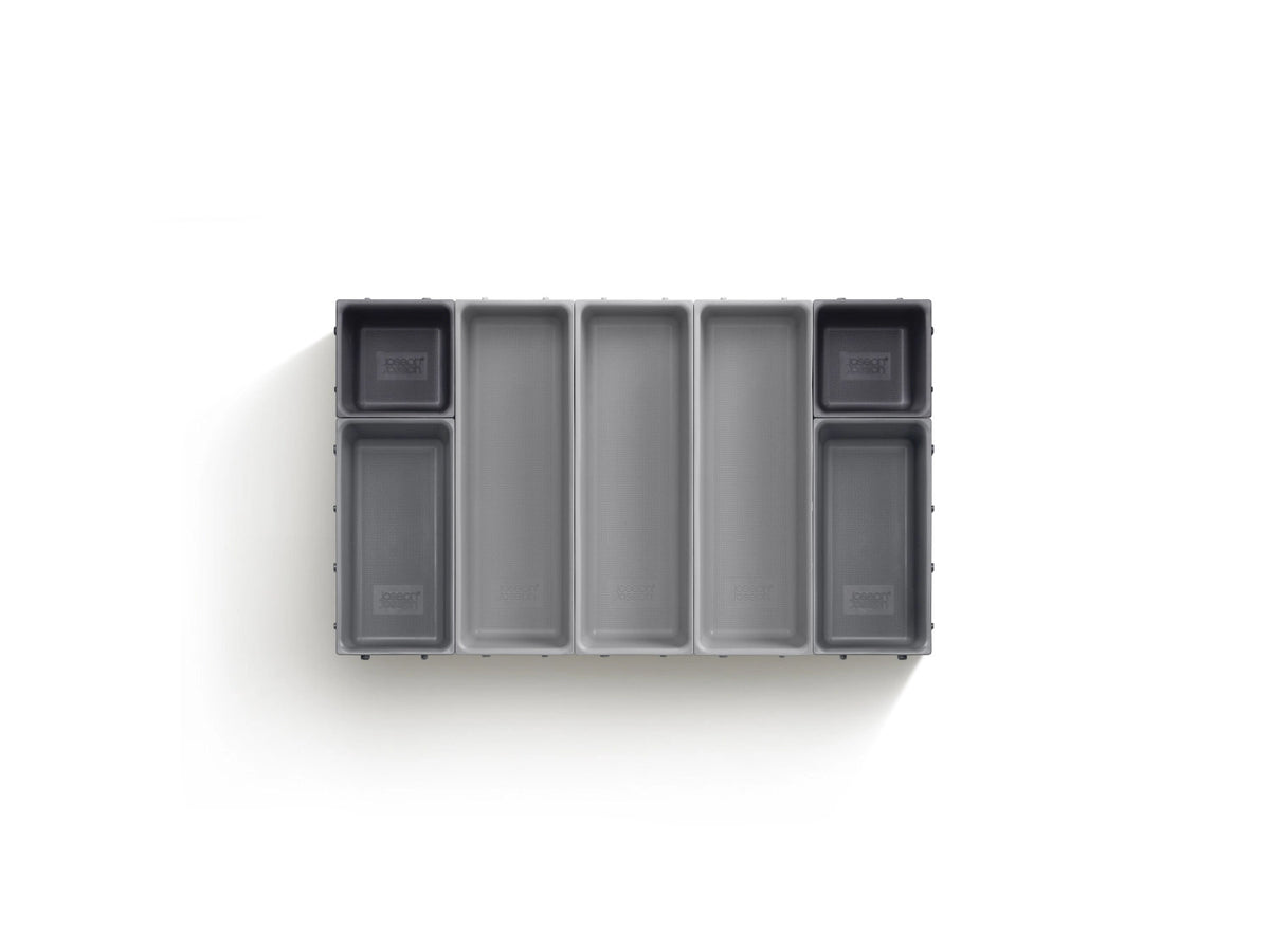 Blox 7-teiliges Schubladen-Organizer-Set in Silber präsentiert im Onlineshop von KAQTU Design AG. Aufbewahrungsbehälter ist von Joseph Joseph