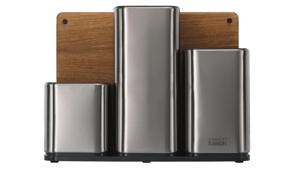 Steel Collection CounterStore m. Schneidebrett 31x12.5x23cm in Silber präsentiert im Onlineshop von KAQTU Design AG. Schneidbrett ist von Joseph Joseph
