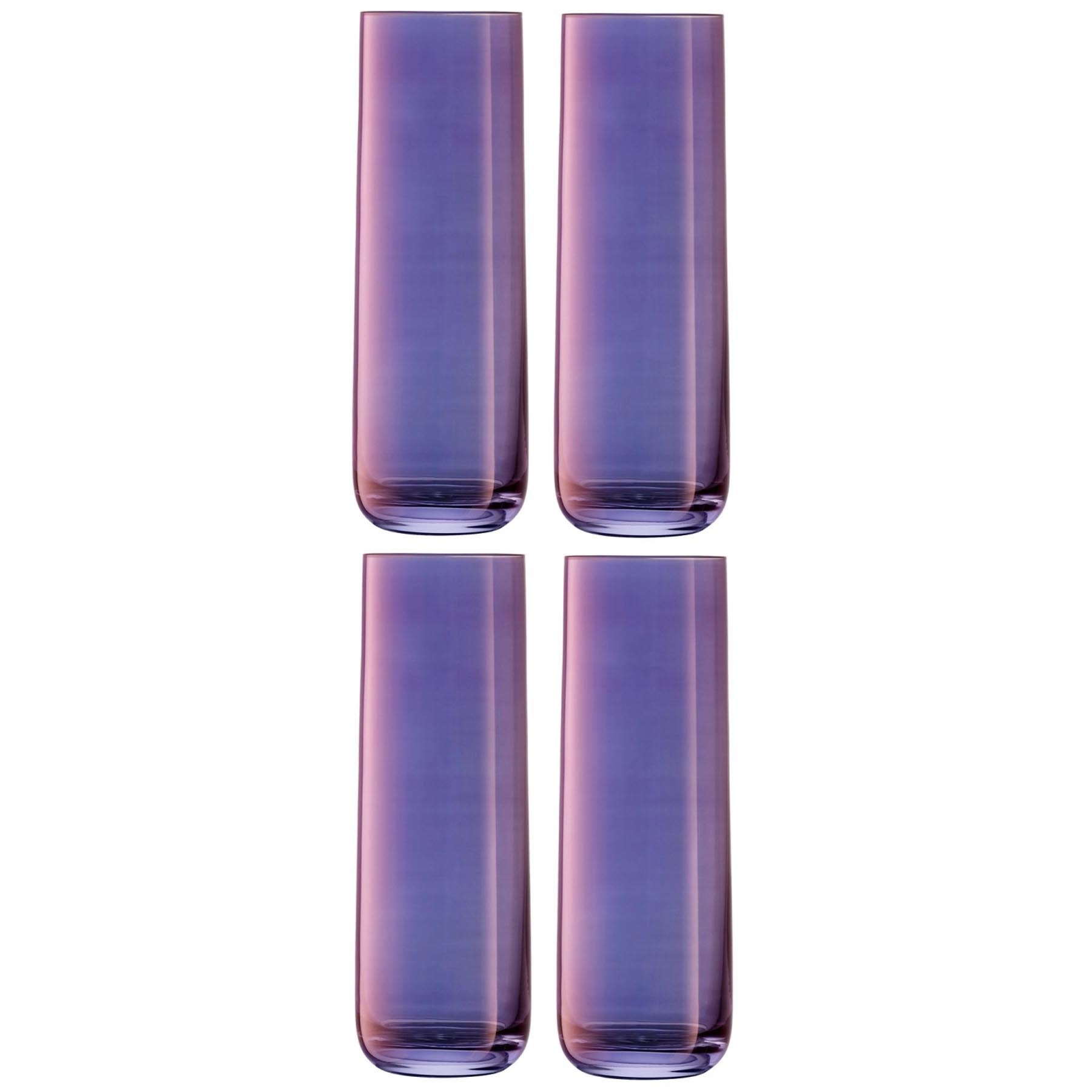 4er Set Aurora Longdrinkglas 420ml polar violet in Violett präsentiert im Onlineshop von KAQTU Design AG. Glas ist von LSA