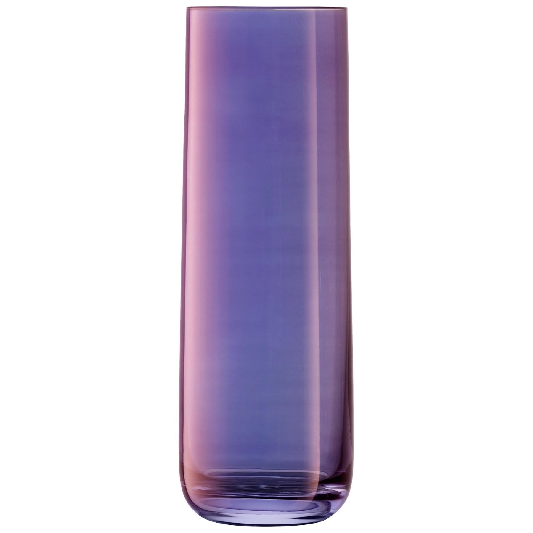 Set aus 4 stilvollen Aurora Longdrinkgläsern in polar violet, perfekt für erfrischende Cocktails und festliche Anlässe.