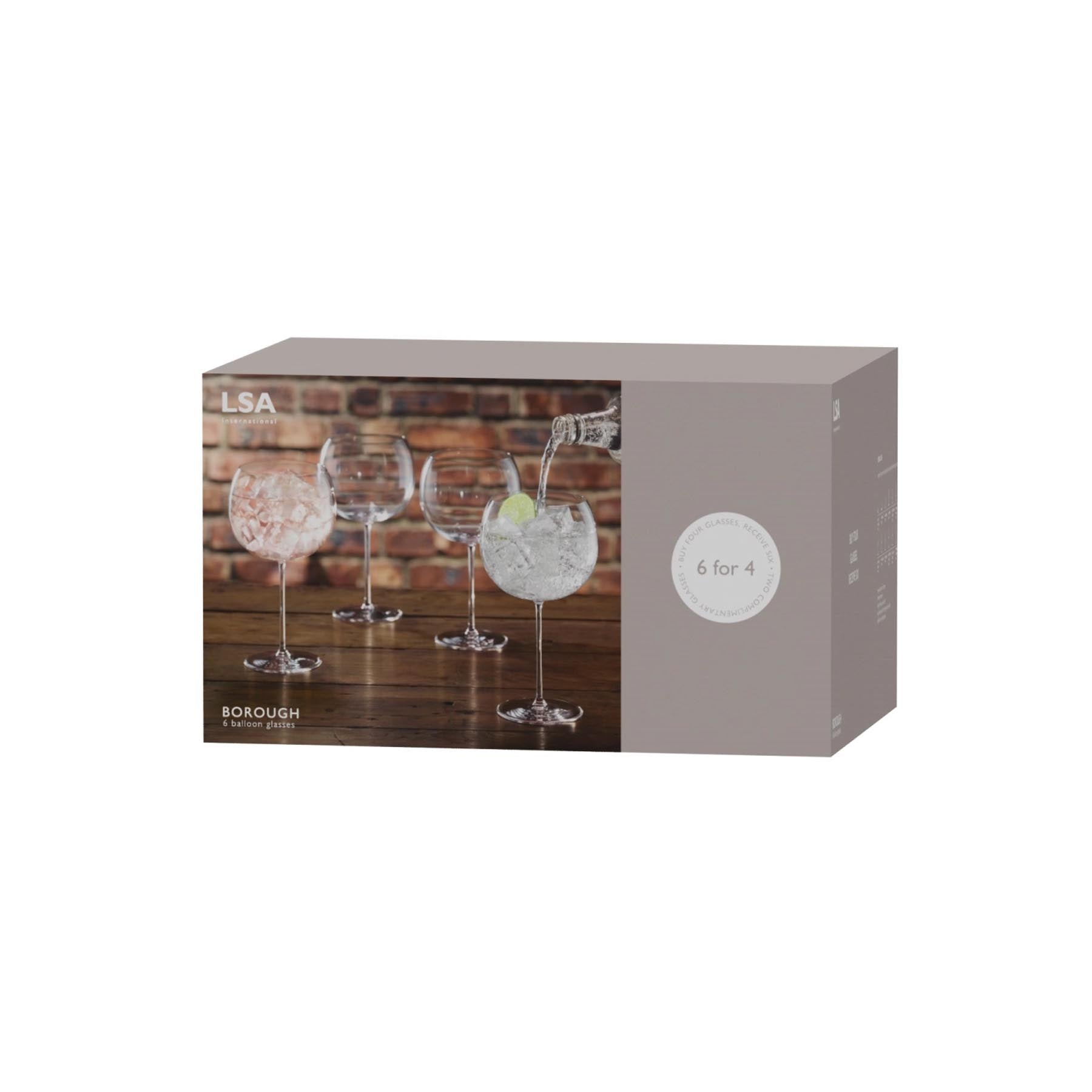 6er Set Borough Weinglas Balloon Promoset 680ml transparent in Transparent präsentiert im Onlineshop von KAQTU Design AG. Glas ist von LSA
