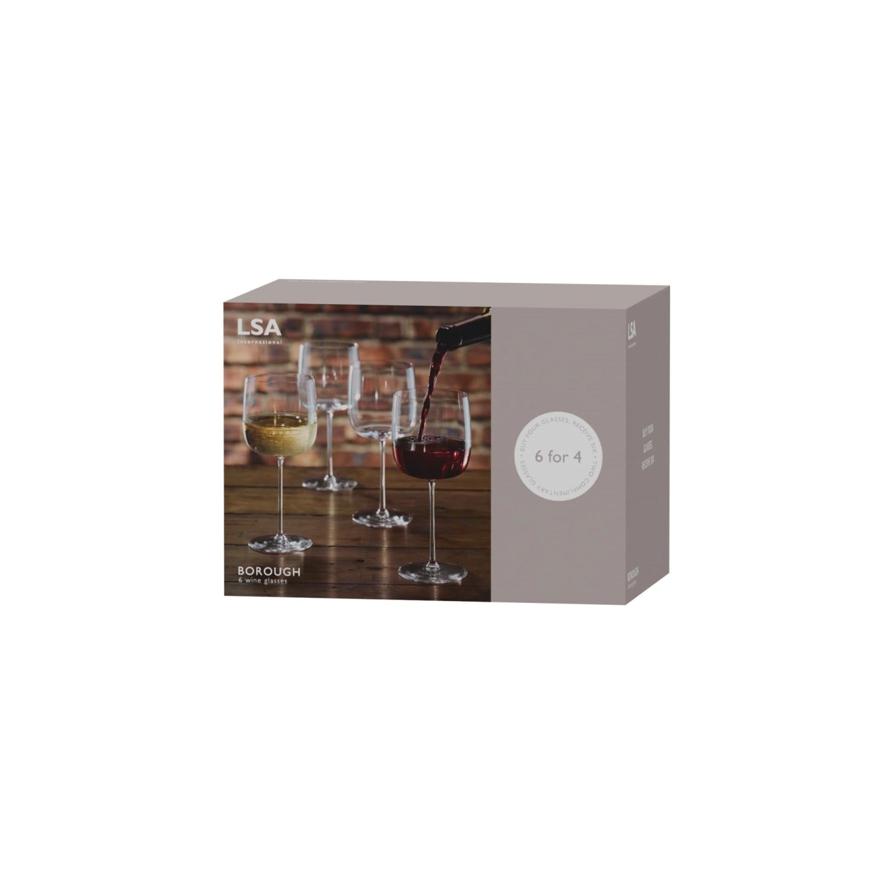 6er Set Borough Weinglas Promoset 450ml transparent in Transparent präsentiert im Onlineshop von KAQTU Design AG. Glas ist von LSA
