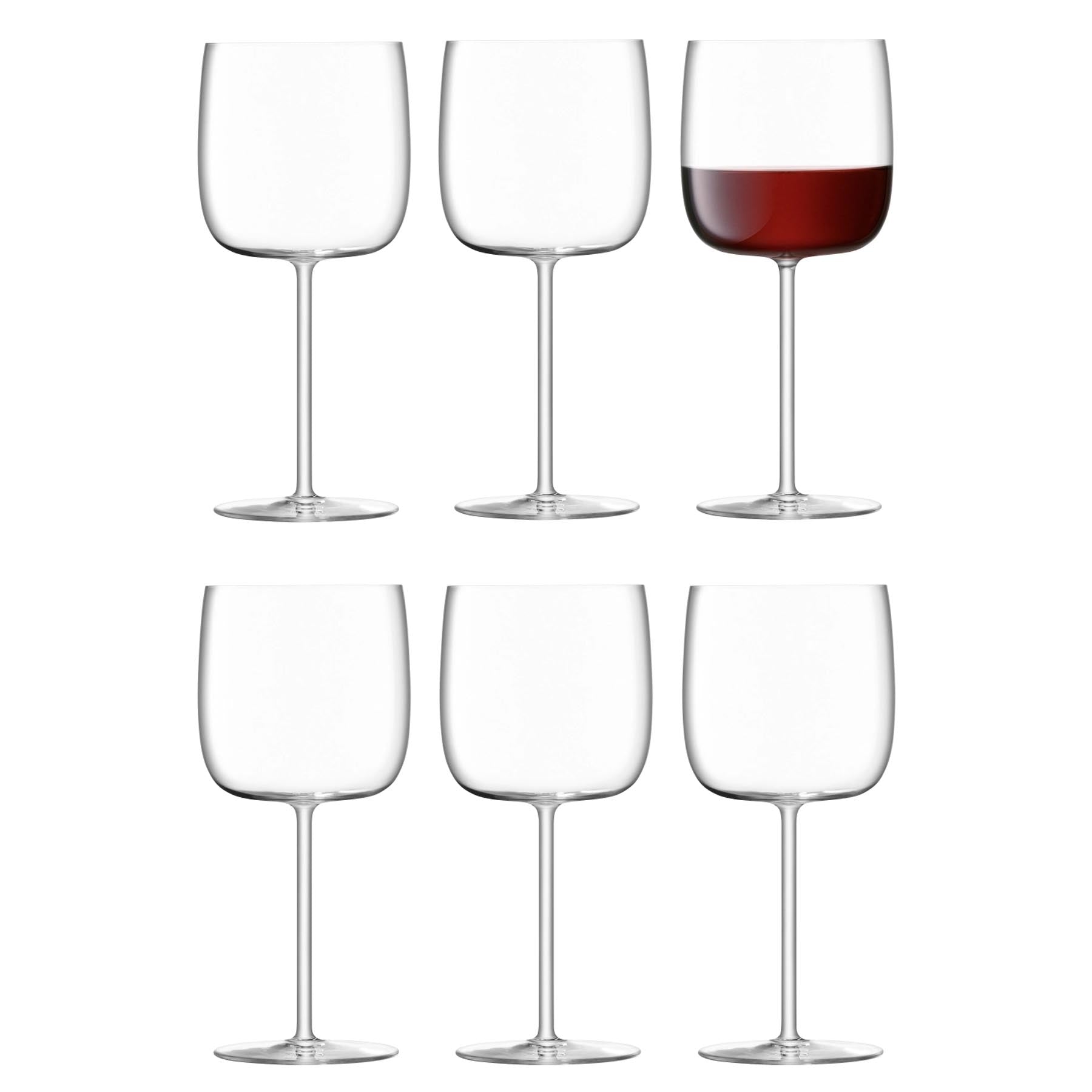 Elegantes 6er Set Borough Weingläser von LSA, 450ml, transparent, ideal für jeden Anlass, stilvoll und funktional.