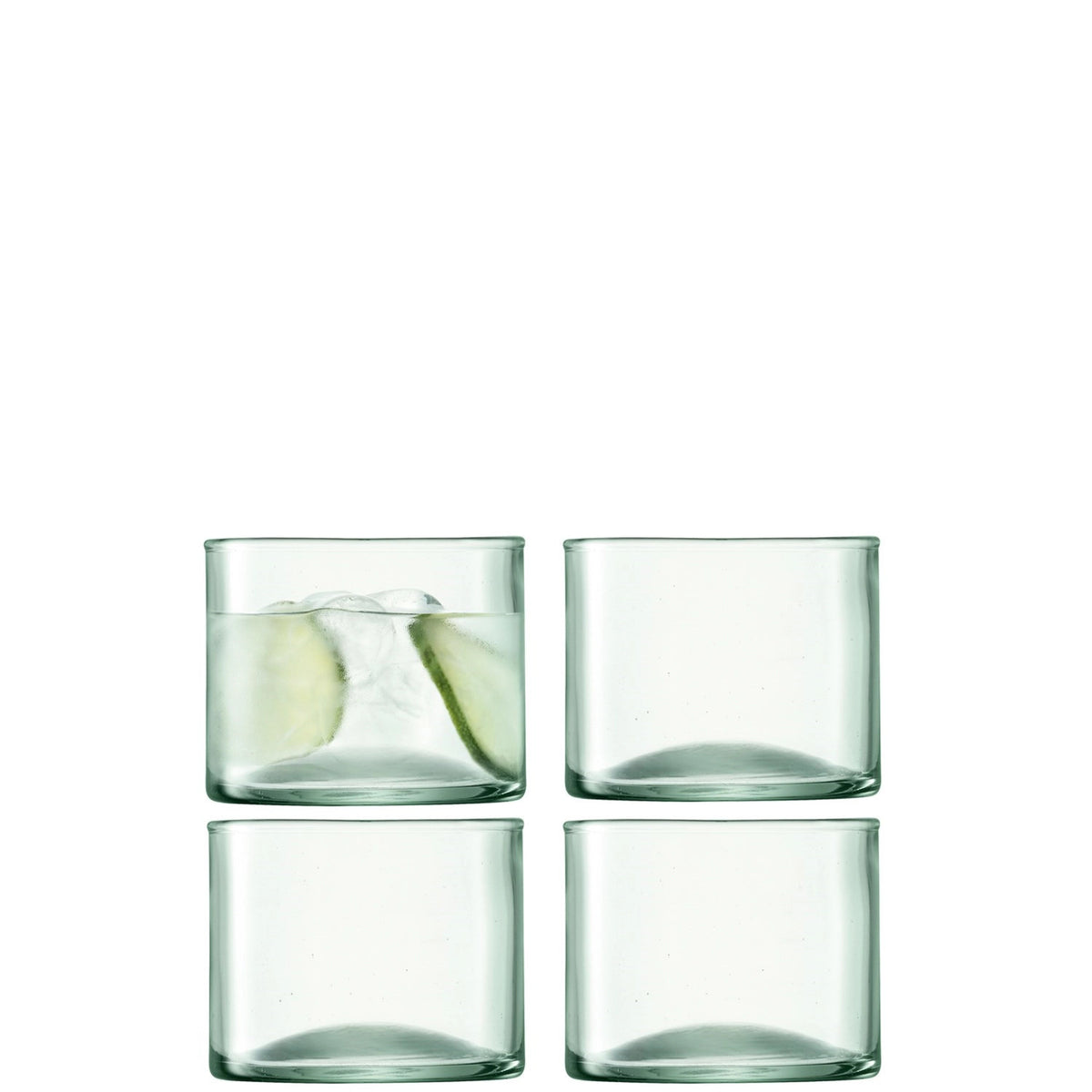 4er Set Canopy Becher Klein 270ml von LSA aus transparentem, mundgeblasenem Glas, niedrige Becherform mit Durchmesser 8.3cm und Höhe 6cm.
