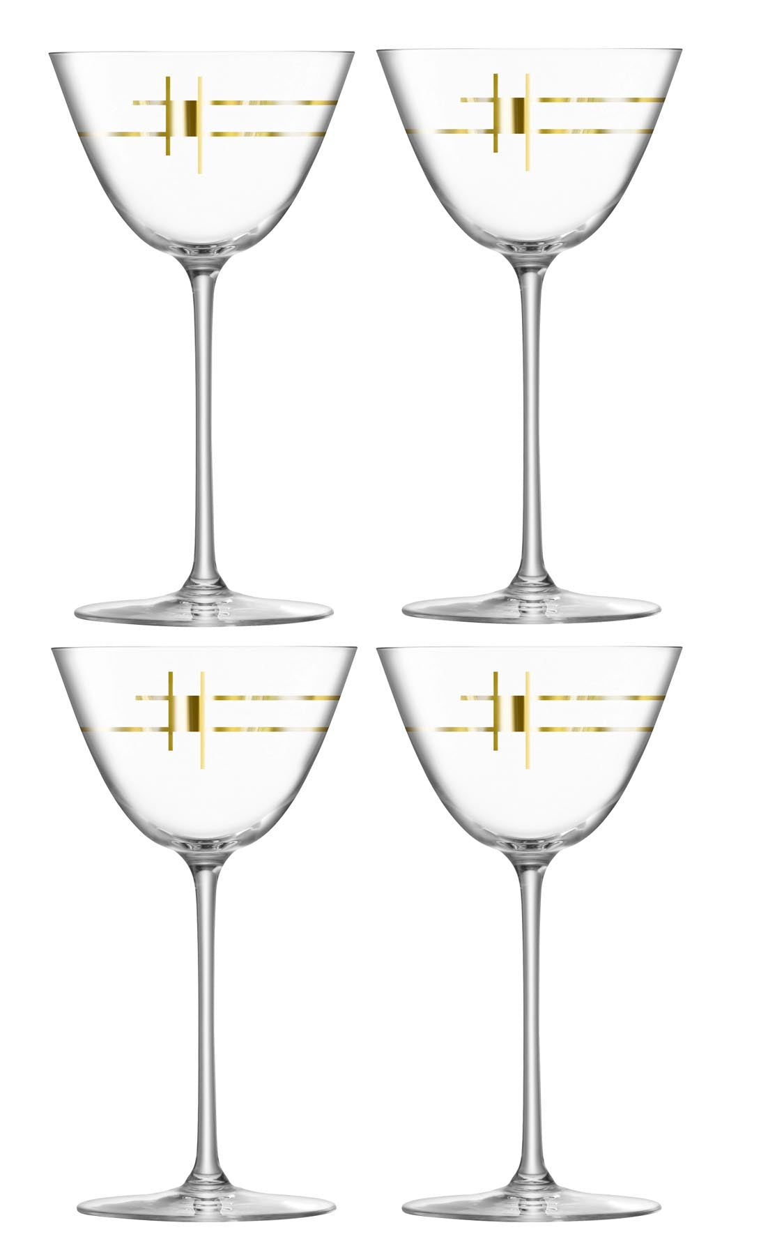 4er Set Century Martiniglas 195ml gold in Transparent präsentiert im Onlineshop von KAQTU Design AG. Glas ist von LSA