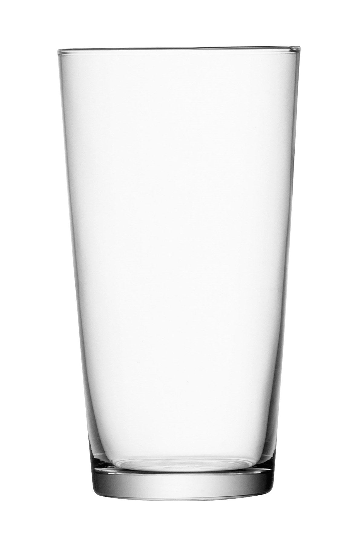 Transparentes Trinkglas Gio von LSA aus Glas, schlanke zylindrische Form mit feiner Wand, 7 cm Durchmesser, 13 cm Höhe, stapelbar.