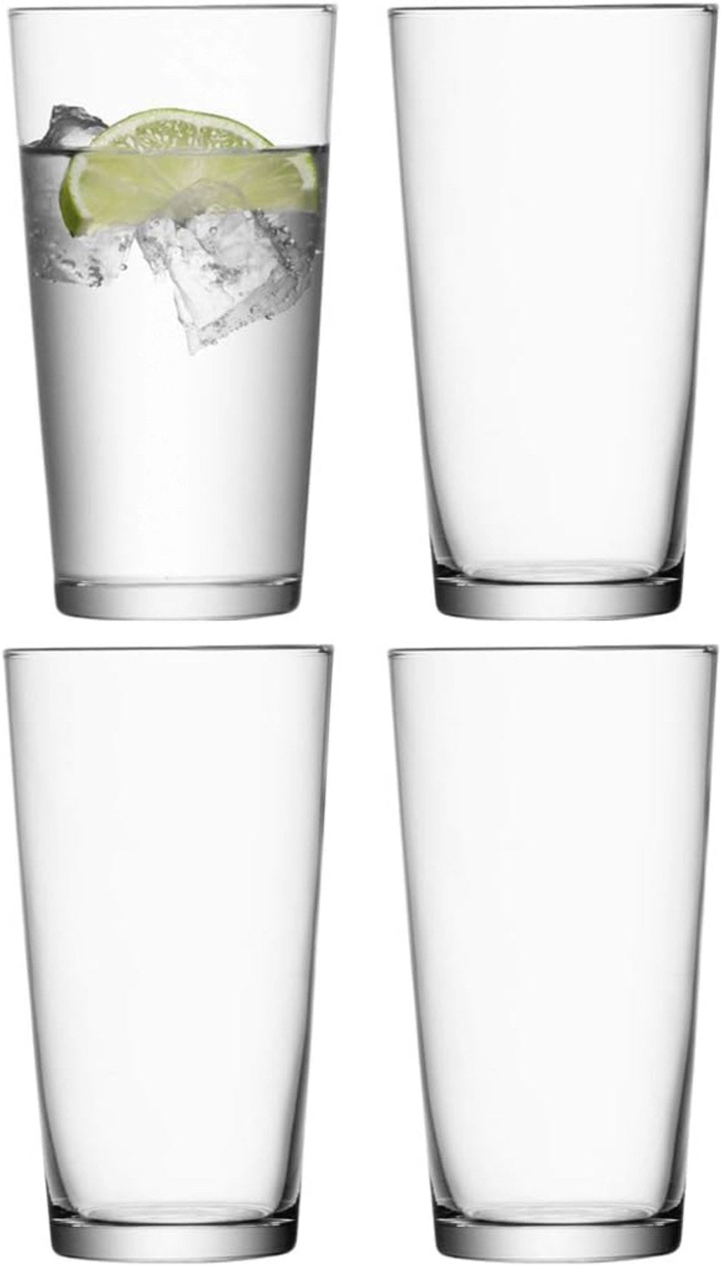 4er Set klare Saftgläser von LSA aus Glas, schlanke Form mit feinen Wänden, stapelbares Design, 320ml Fassungsvermögen, Modell Gio Gross