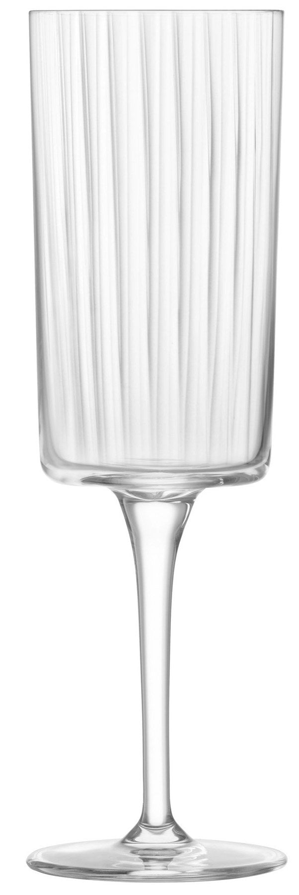 4er Set Gio Line Champagner Flutes 210ml Klar von LSA: transparente Sektgläser aus Glas mit fein strukturierten Wänden, schlanker Form und Stiel.