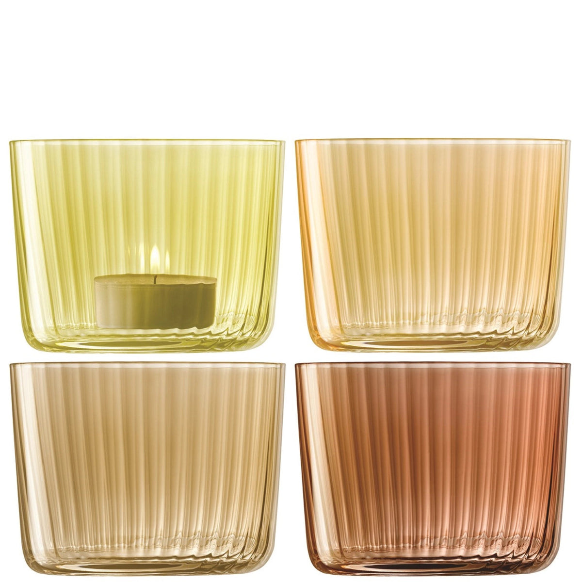 4er Set Gems Teelichthalter H6cm bernstein assort. in Braun präsentiert im Onlineshop von KAQTU Design AG. Teelichthalter ist von LSA