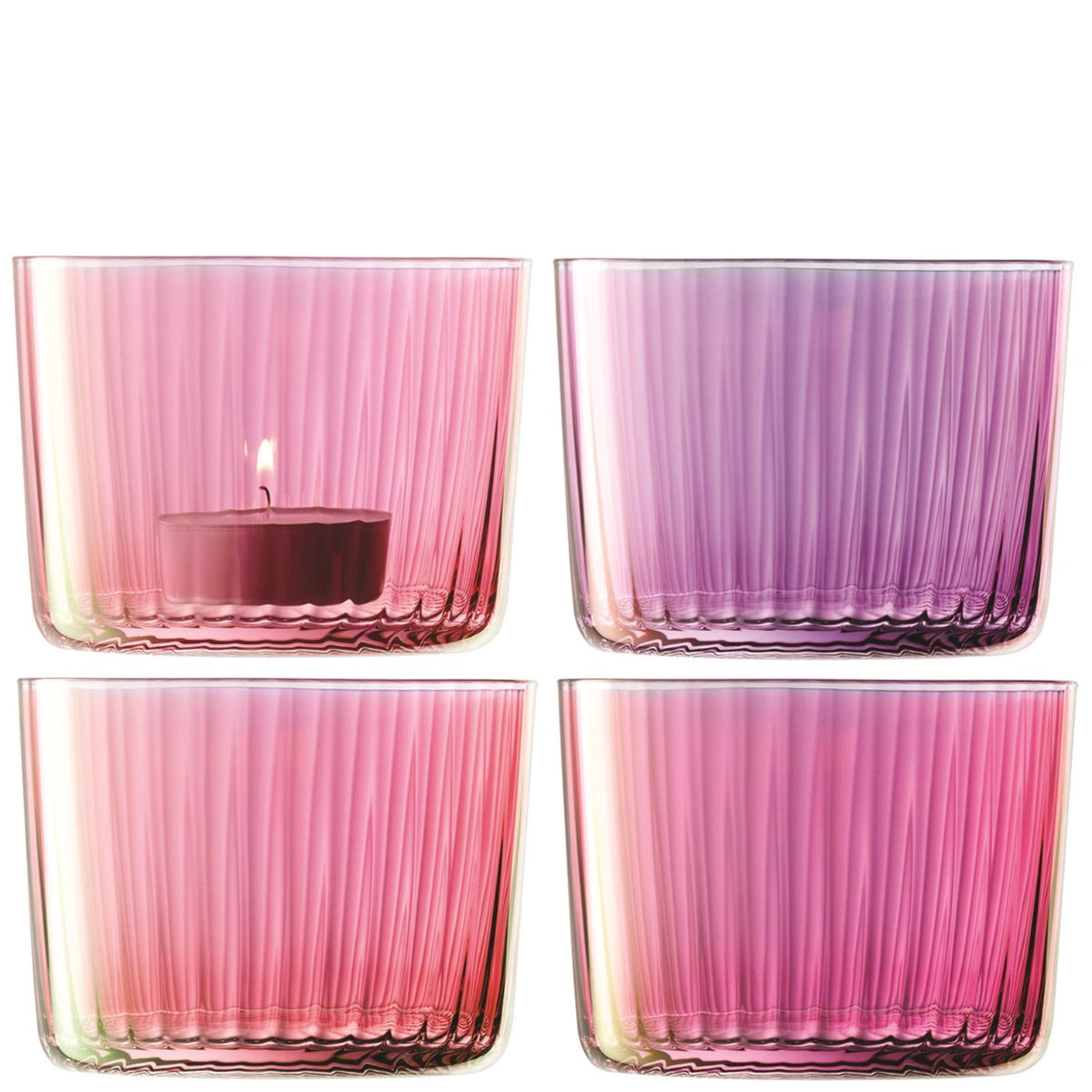 4er Set Gems Teelichthalter H6cm Granat assort. in Violett präsentiert im Onlineshop von KAQTU Design AG. Teelichthalter ist von LSA