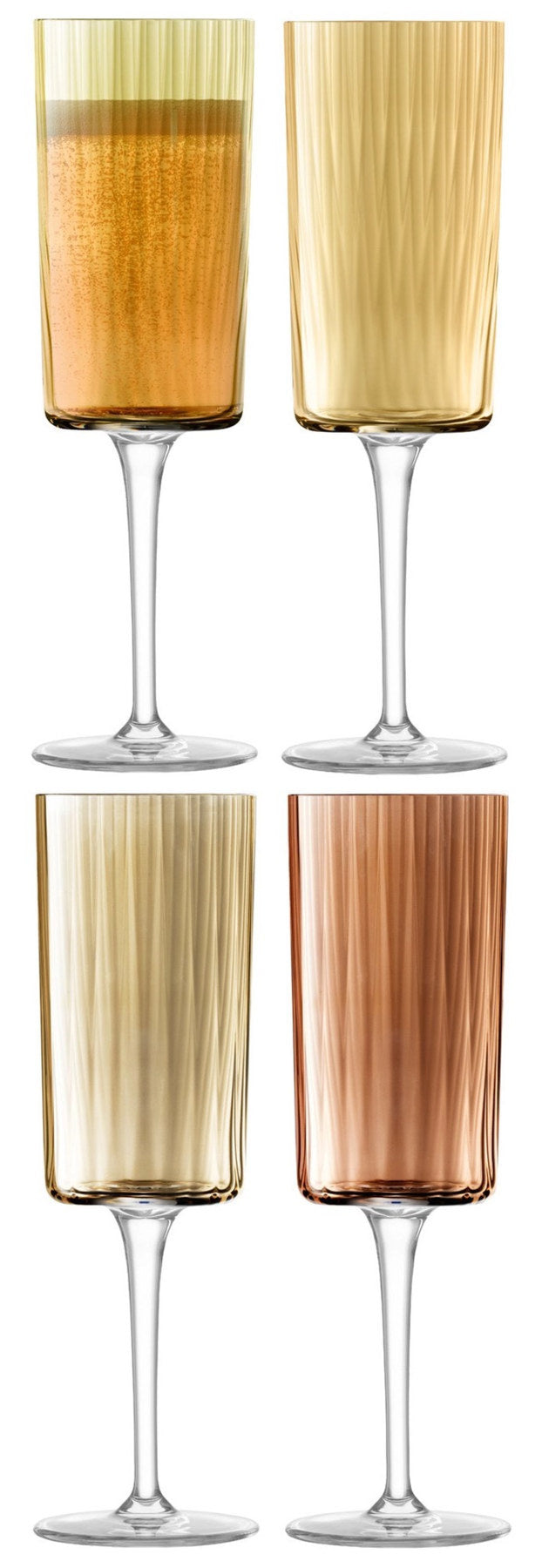 4er Set Gems Champagner Flutes 210ml bernstein assort. in Gelb präsentiert im Onlineshop von KAQTU Design AG. Wein- & Sektglas ist von LSA