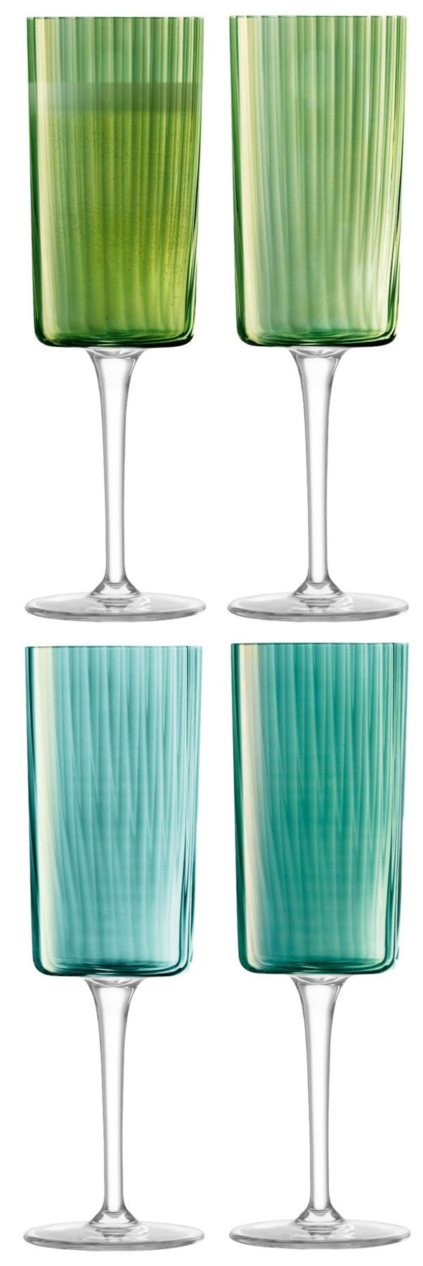 4er Set Gems Champagner Flutes 210ml Jade in Grün präsentiert im Onlineshop von KAQTU Design AG. Wein- & Sektglas ist von LSA