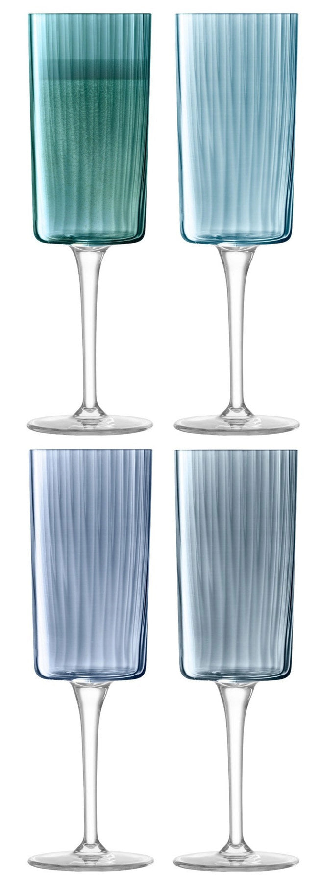 4er Set Gems Champagner Flutes 210ml Saphir in Blau präsentiert im Onlineshop von KAQTU Design AG. Wein- & Sektglas ist von LSA