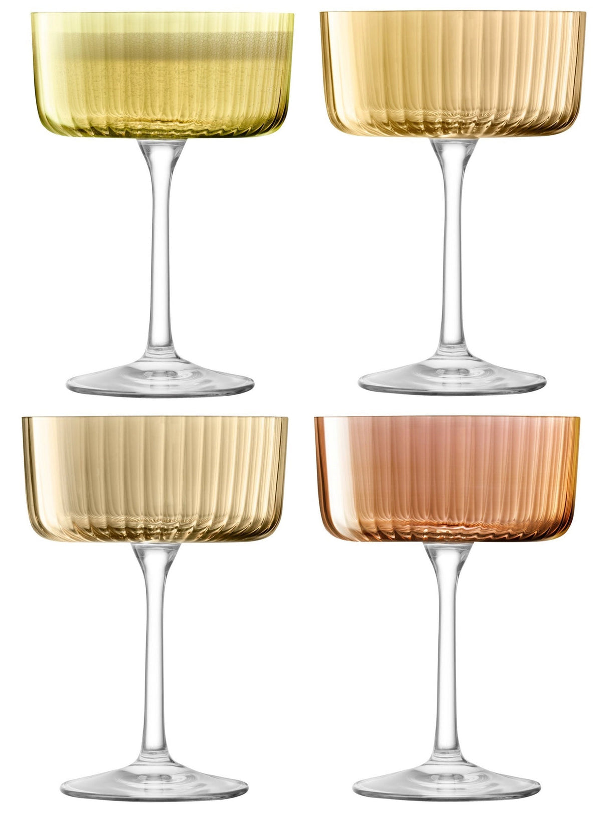 4er Set Gems Champagner/Cocktail Gläser 230ml in Gelb präsentiert im Onlineshop von KAQTU Design AG. Champagner Flutes ist von LSA